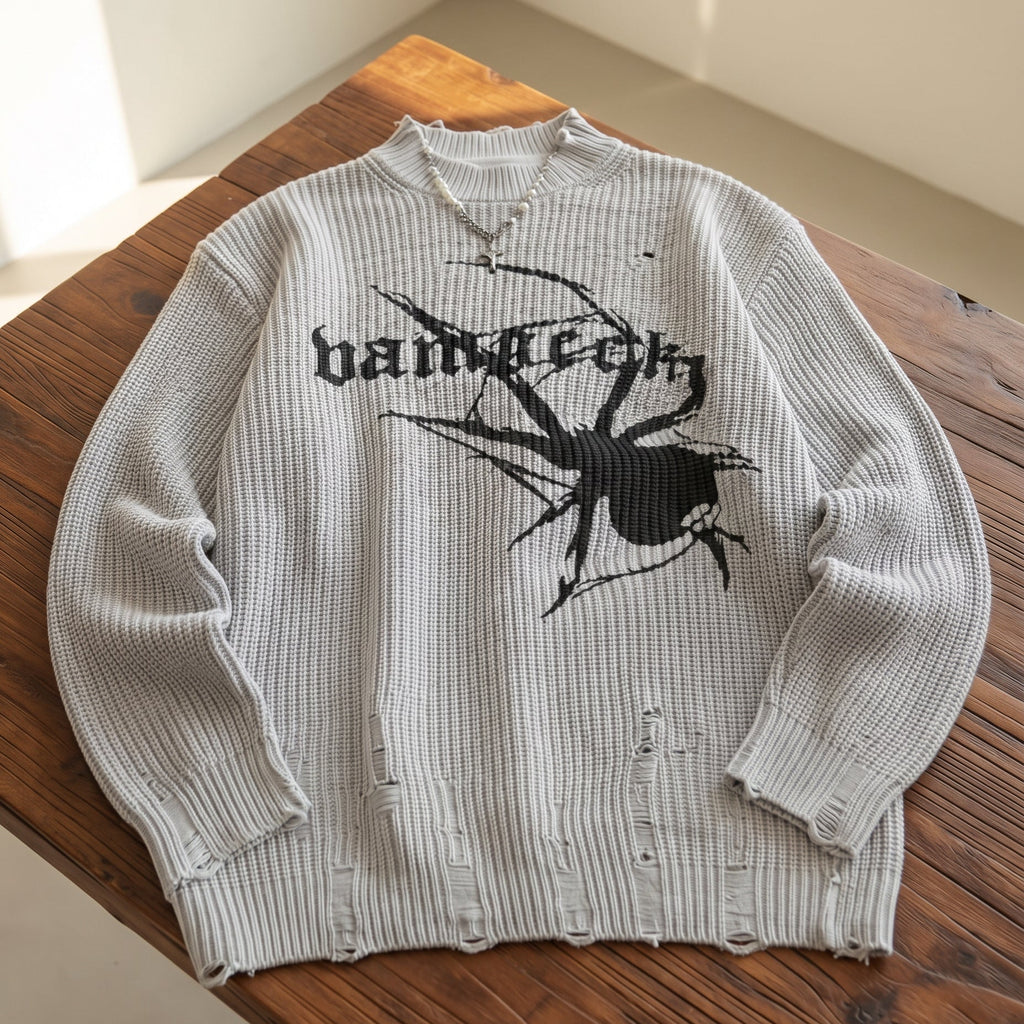 Spider Y2K Oversized Knit Sweater