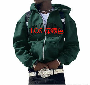 Y2K Vintage Graphic Zip-Up Hoodie  Oversized Streetwear Jacket