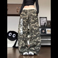 Y2K Camo Wide-Leg Pants  Graphic Streetwear