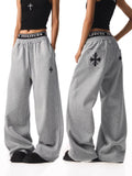 Gray Low-Rise Baggy Sweatpants