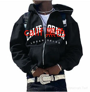 Y2K Vintage Graphic Zip-Up Hoodie  Oversized Streetwear Jacket