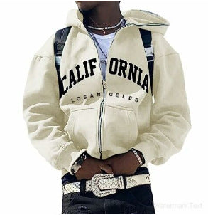 Y2K Vintage Graphic Zip-Up Hoodie  Oversized Streetwear Jacket