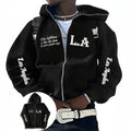 Y2K Gothic Zip-Up Hoodie  Oversized Dark Streetwear Jacket