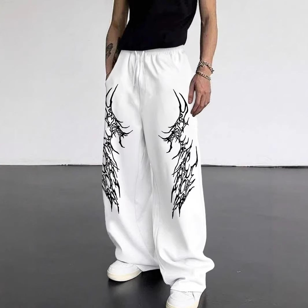 Y2K Gothic Tribal Baggy Sweatpants  Harajuku Streetwear