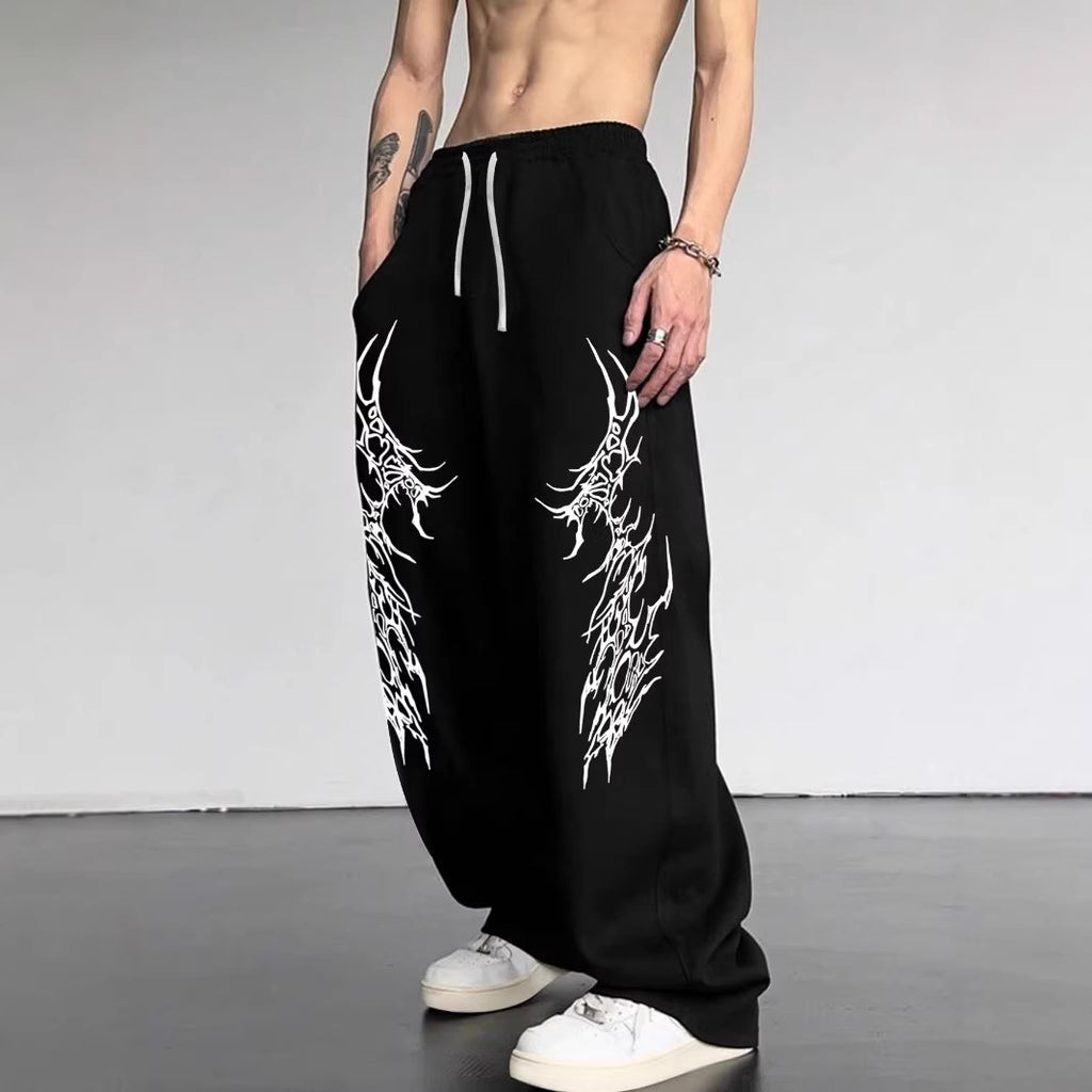 Y2K Gothic Tribal Baggy Sweatpants  Harajuku Streetwear