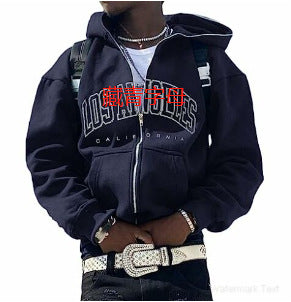 Y2K Vintage Graphic Zip-Up Hoodie  Oversized Streetwear Jacket