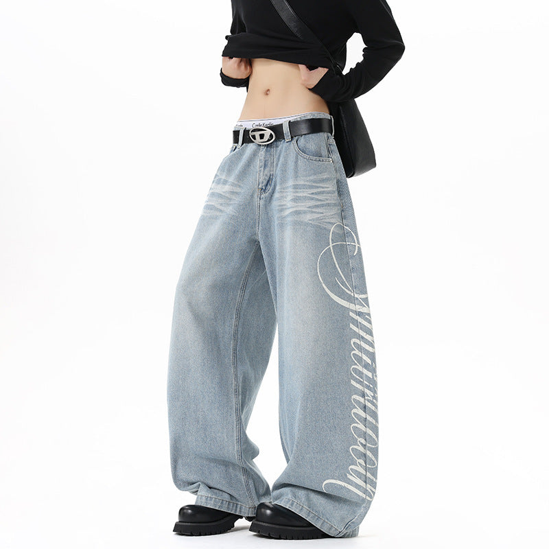 Vintage Distressed Wide-Leg Jeans