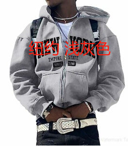 Y2K Vintage Graphic Zip-Up Hoodie  Oversized Streetwear Jacket