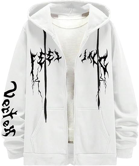 Y2K Gothic Flame Zip-Up Hoodie  Harajuku Streetwear