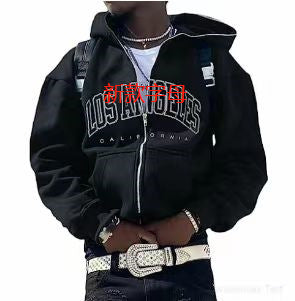 Y2K Vintage Graphic Zip-Up Hoodie  Oversized Streetwear Jacket