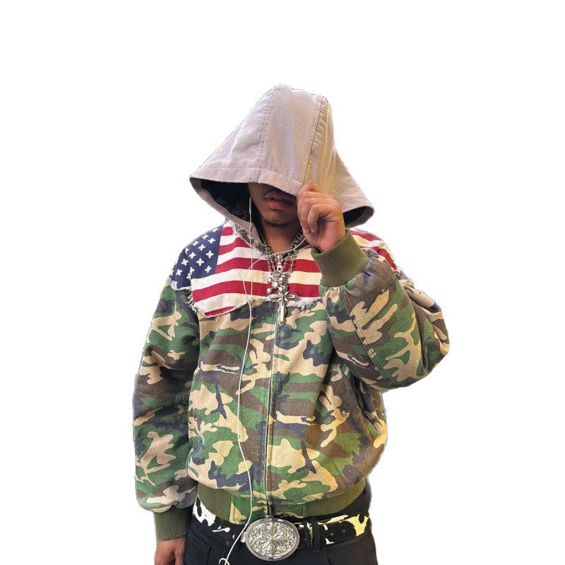 Stars & Camo Bomber Hoodie