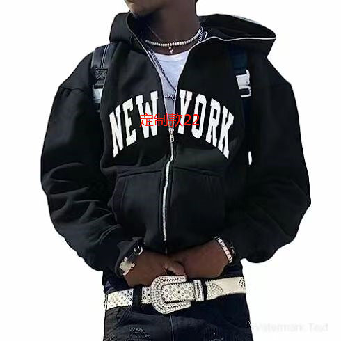 Y2K Vintage Graphic Zip-Up Hoodie  Oversized Streetwear Jacket