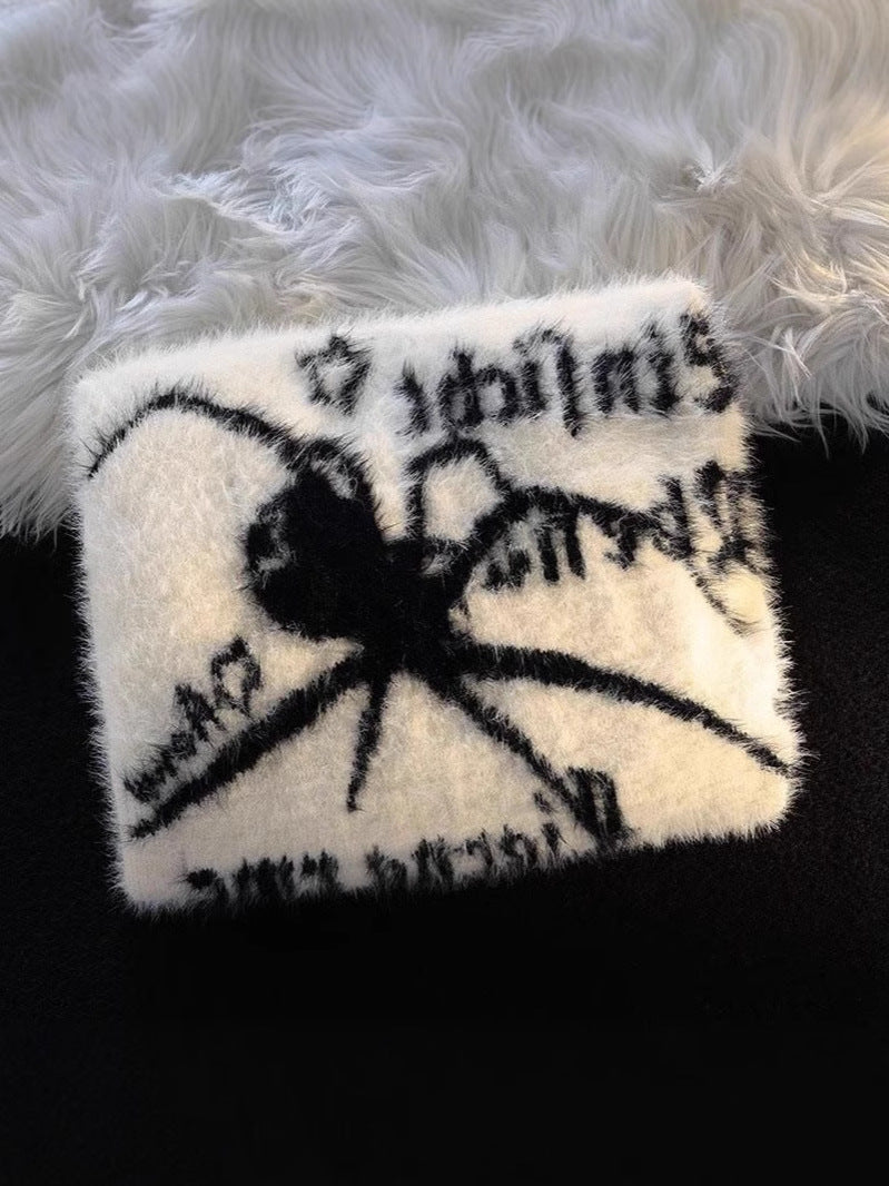 Spider Knit Beanie with Pom Pom