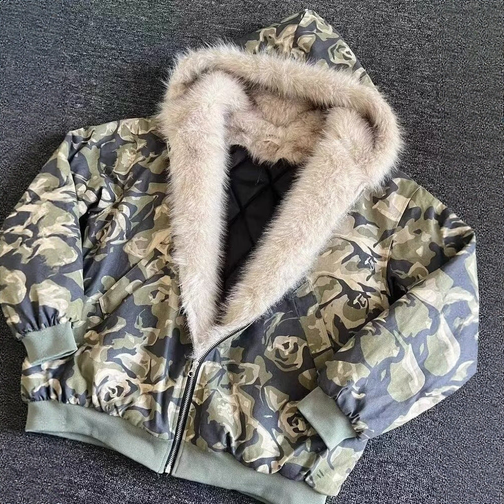 CityVibe Camo Hooded Bomber Jacket