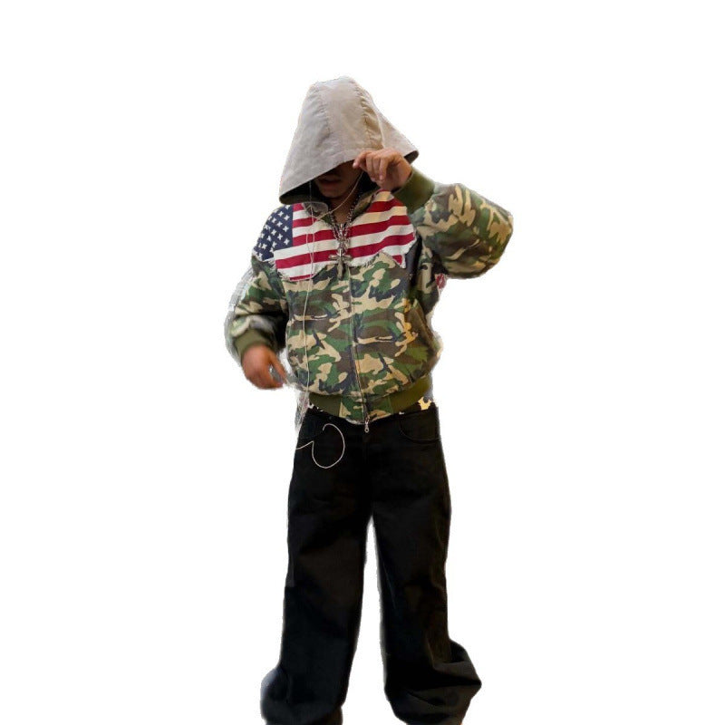 Stars & Camo Bomber Hoodie
