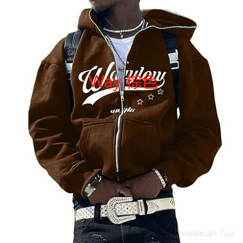 Y2K Vintage Graphic Zip-Up Hoodie  Oversized Streetwear Jacket