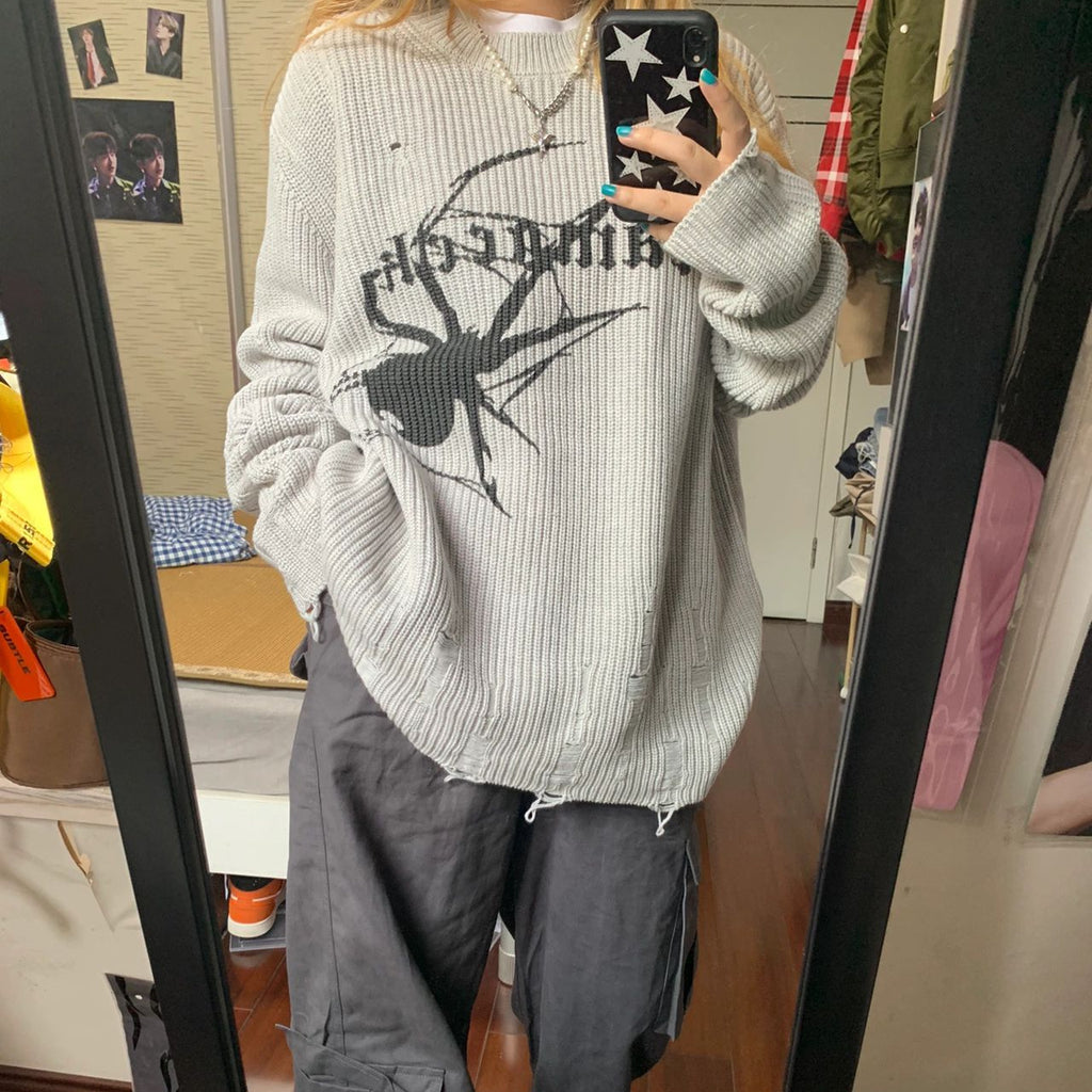 Spider Y2K Oversized Knit Sweater