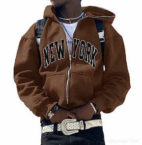 Y2K Vintage Graphic Zip-Up Hoodie  Oversized Streetwear Jacket