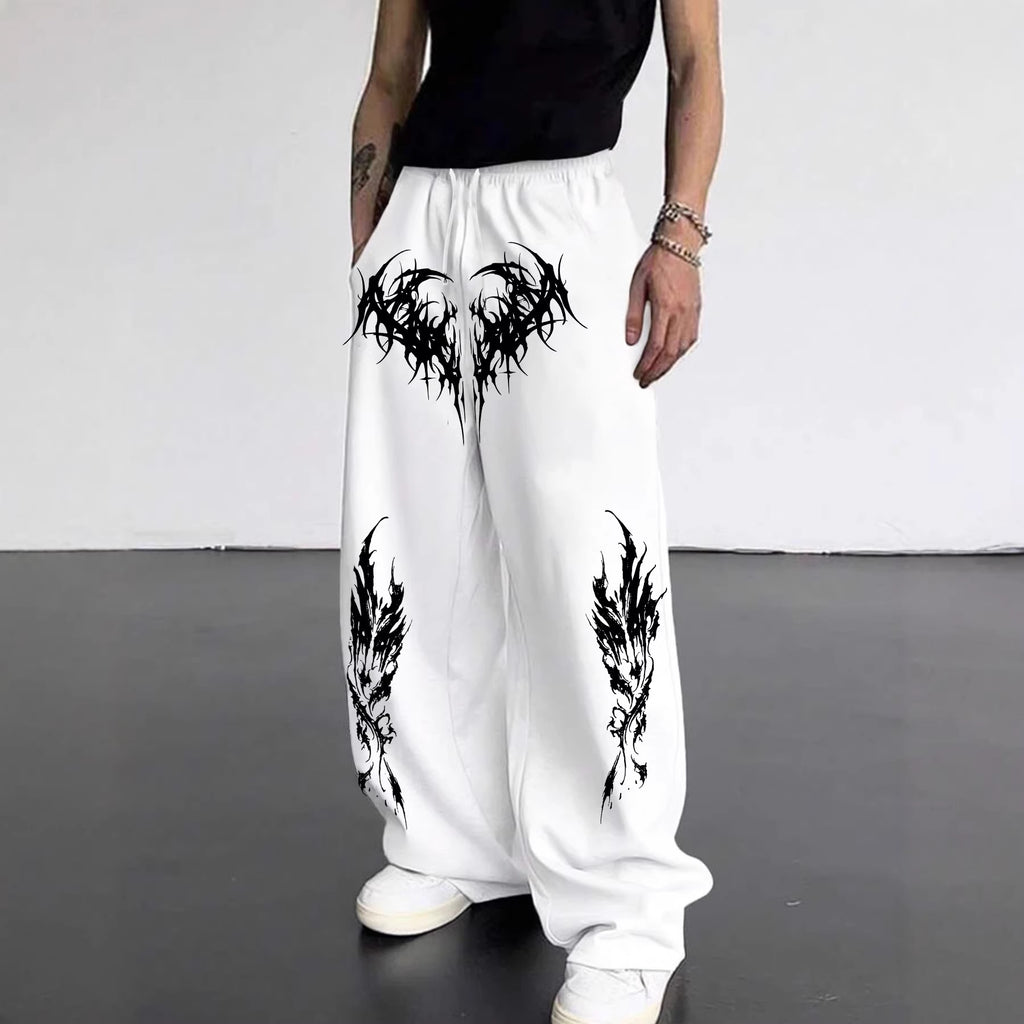 Y2K Gothic Tribal Baggy Sweatpants  Harajuku Streetwear
