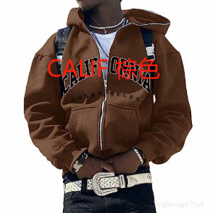 Y2K Vintage Graphic Zip-Up Hoodie  Oversized Streetwear Jacket