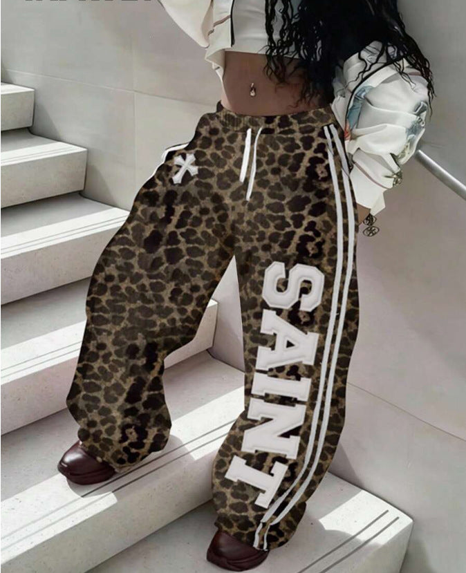 SAINT SINS Baggy Sweatpants - Y2K Jesus Lettering Wide Leg Pants