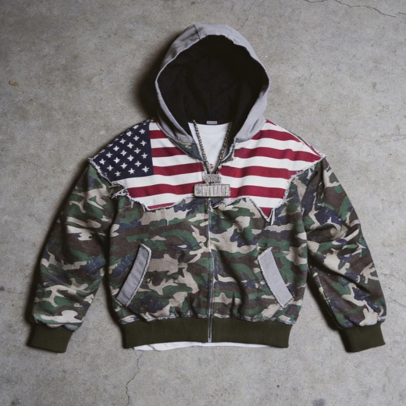 Stars & Camo Bomber Hoodie