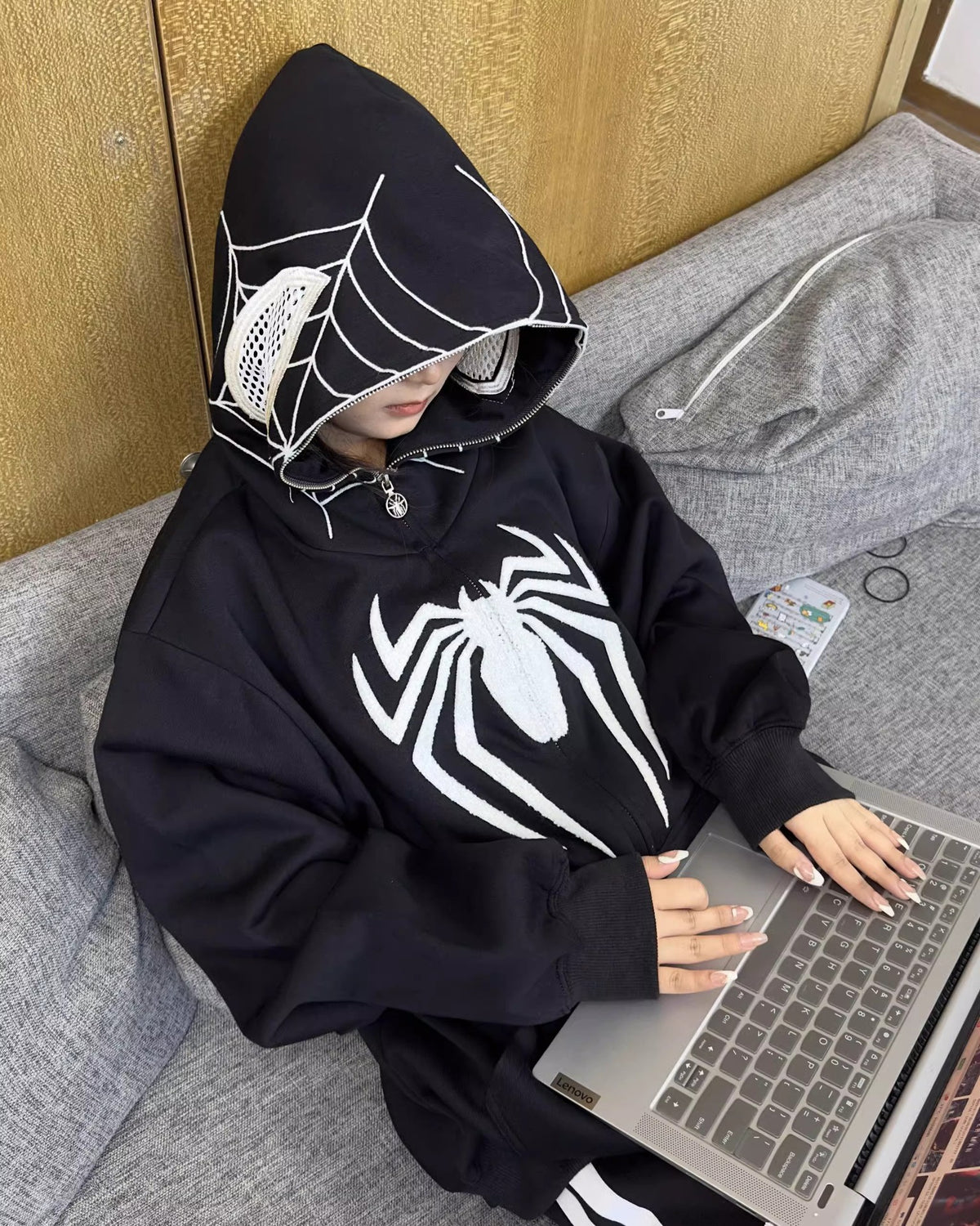 Spider Web Full-Zip Hoodie