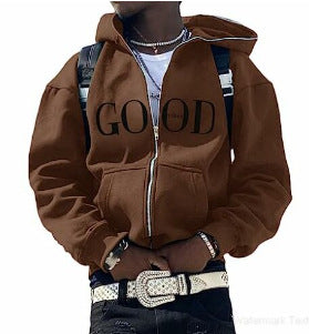 Y2K Vintage Graphic Zip-Up Hoodie  Oversized Streetwear Jacket