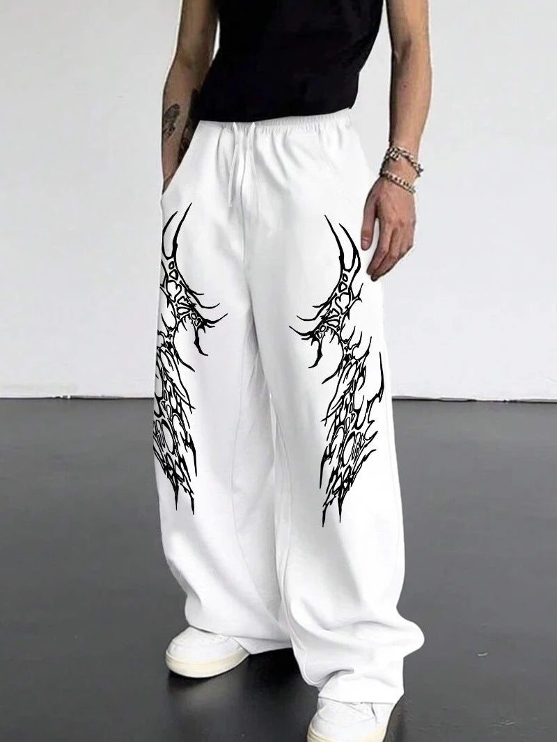 Y2K Gothic Tribal Baggy Sweatpants  Harajuku Streetwear