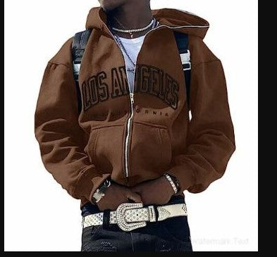 Y2K Vintage Graphic Zip-Up Hoodie  Oversized Streetwear Jacket