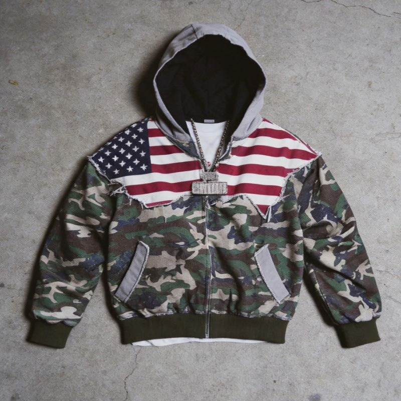 Stars & Camo Bomber Hoodie