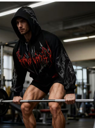 Y2K Dark 3D Graphic Hoodie