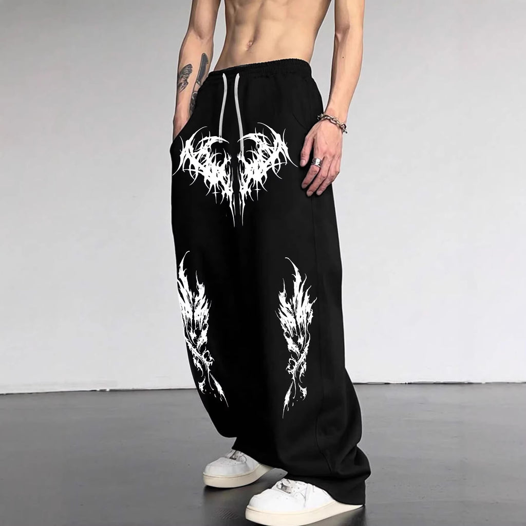 Y2K Gothic Tribal Baggy Sweatpants  Harajuku Streetwear