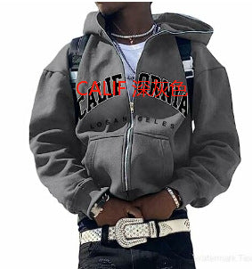 Y2K Vintage Graphic Zip-Up Hoodie  Oversized Streetwear Jacket