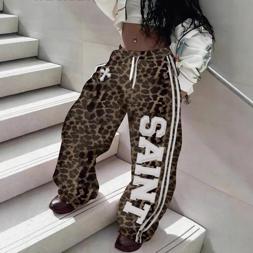 SAINT SINS Baggy Sweatpants - Y2K Jesus Lettering Wide Leg Pants