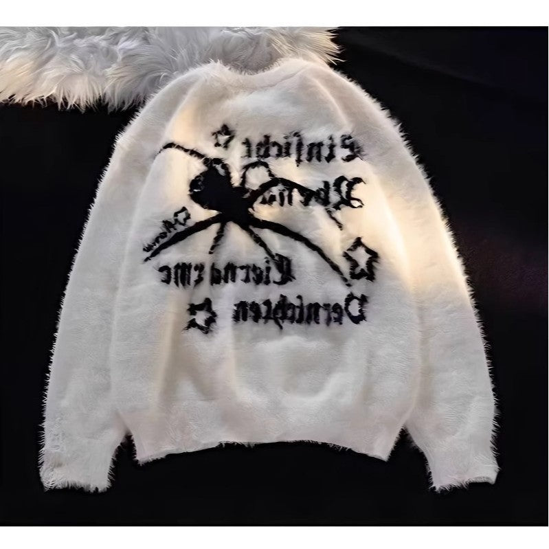 Spider Knit Beanie with Pom Pom