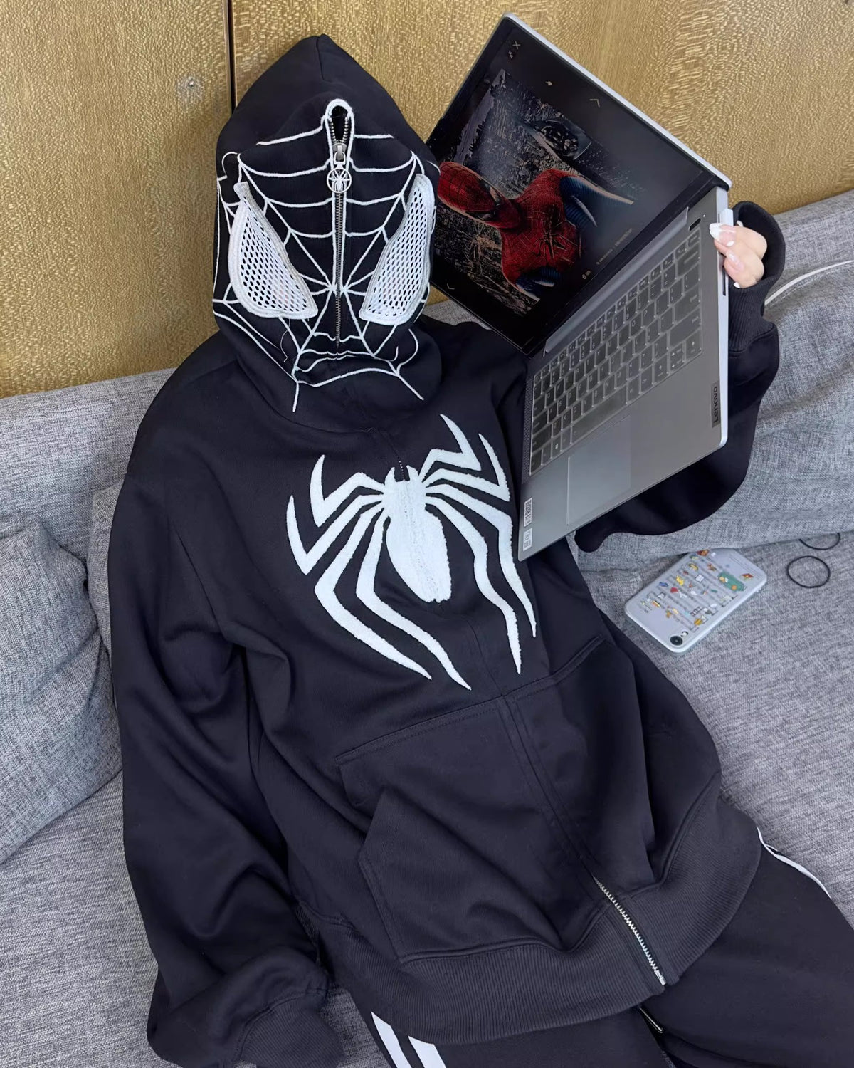 Spider Web Full-Zip Hoodie