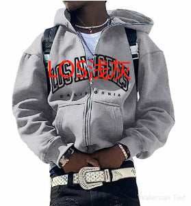 Y2K Vintage Graphic Zip-Up Hoodie  Oversized Streetwear Jacket