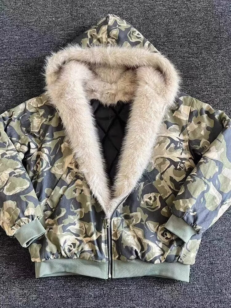 CityVibe Camo Hooded Bomber Jacket