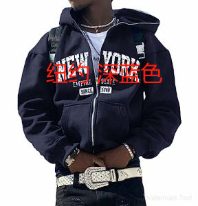 Y2K Vintage Graphic Zip-Up Hoodie  Oversized Streetwear Jacket