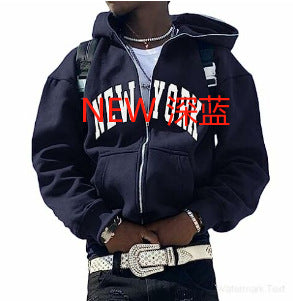 Y2K Vintage Graphic Zip-Up Hoodie  Oversized Streetwear Jacket